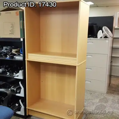 Blonde Double Bookshelf IKEA Bookcase w/ 4 Adjustable Shelves, View more