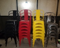 11 Stackable Metal Dining Chair Restaurant Pizzaria Café Bistro