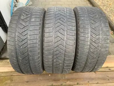 a nice set of high performance Pirelli winter tires good for 1 season (pics show 3 but i have all 4)...