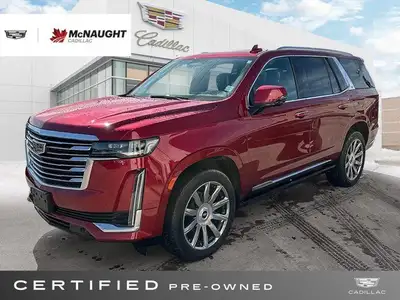 The 2021 Cadillac Escalade includes a panoramic sunroof, power-retractable running boards, hands-fre...