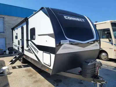 KZ Connect travel trailer C262RLK highlights: Rear Sofa Master Suite Outdoor Kitchen Dual Entry Bath...