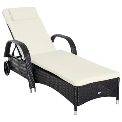 Wicker Chaise Lounge, Outdoor Lounge Chair, PE Rattan Patio Sun, View more