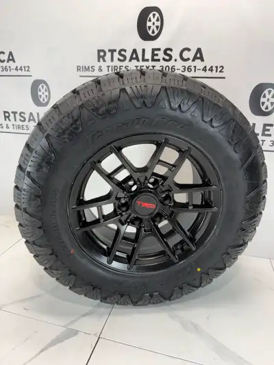 Set of four 265/70/17 amp pro All terrain tires on NEW 17 inch ART Toyota Replica rims fits Toyota T...