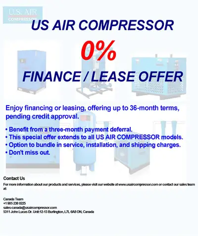 US AIR COMPRESSOR – 0% FINANCE / LEASE OFFER, View more