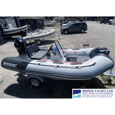 Optional Trailer $1,995 taxes extra. Find all the models online. www.BridgeYachts.com 11' Zodiac Ope...