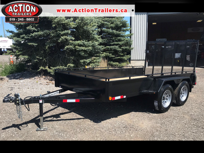 ACTION ESSENTIAL SERIES 6' X 12' UTILITY TRAILER WITH SOLID SIDES AND TOP TIE-DOWN RAIL ( COMES LOAD...