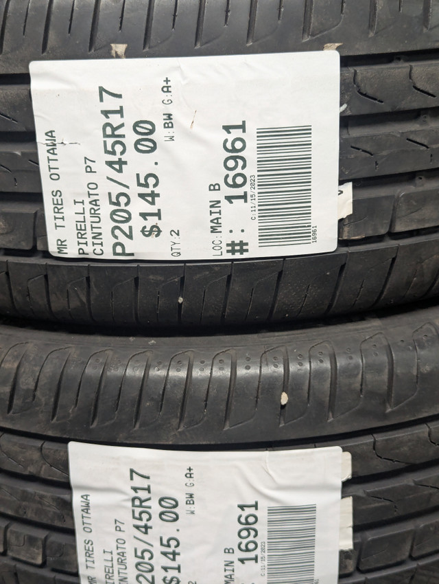 P205/45R17 205/45/17 PIRELLI CINTURATO P7 TAG # 16961 in Tires & Rims in Ottawa