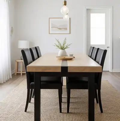 Table de salle à manger de 6 à 8 places en bois massif, View more