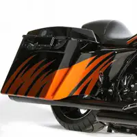 2009 + STRETCHED SIDE COVERS EXTENDED HARLEY FLH BAGGER