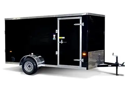 *** INCLUDES FREIGHT & PDI Just Add Taxes 6 X 12 V-Nose Single Axle Enclosed Cargo Trailer with Barn...