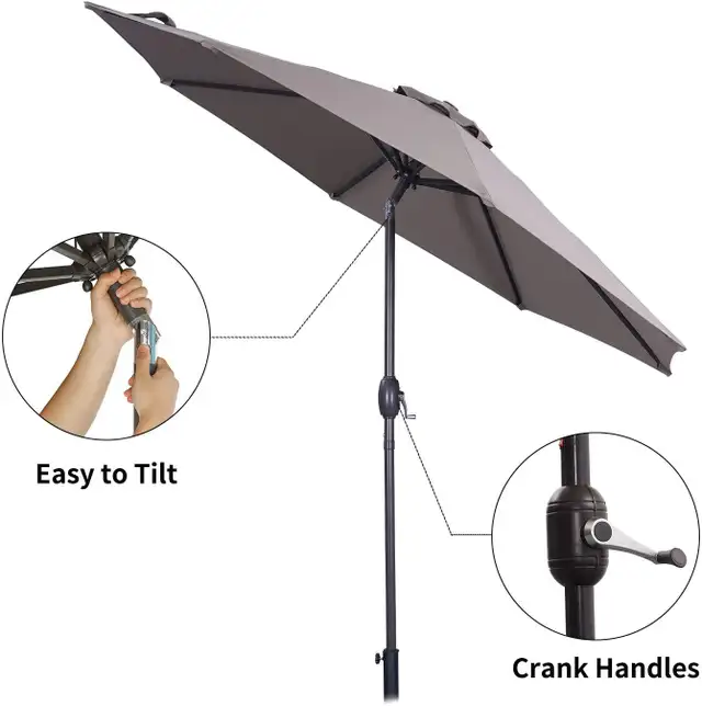 9 FT Patio Outdoor Umbrella–Sunshade for Deck, Garden & Backyard in Patio & Garden Furniture in Regina - Image 5