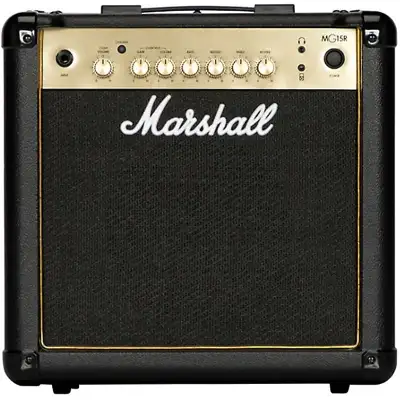 Marshall Gold Top MG15R amplifier Technology: Solid State Output wattage: 15W Outputs: 1 x 3.5mm jac...
