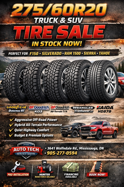 275/60R20 TRUCK & SUV TIRE SALE IN STOCK NOW! Looking to upgrade your F150, Silverado, RAM 1500, Sie...