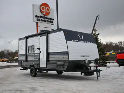The 2026 Springdale 1660RB is a lightweight mini travel trailer with a dry weight around 3,100?lb an...
