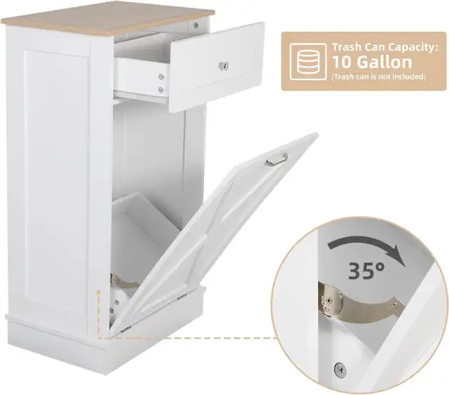 Puluomise Tilt Out Trash CabineWooden Recycling Tr... BNIB LOT#62863283585155124