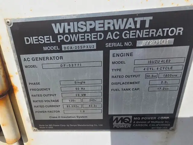 Multiquip DCA-20SPXU2 Generator Set in Heavy Equipment in Edmonton - Image 6
