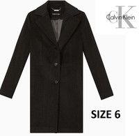 Calvin Klein Wool Cashmere Blend Woman Overcoat, Size 6, Brand N