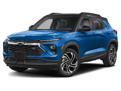 Introducing the 2026 Chevrolet TrailBlazer RS, a striking blue SUV equipped with all-wheel drive for...