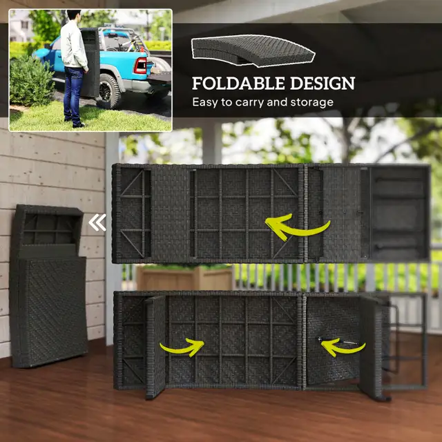 Rattan Folding Outdoor Lounger Chair Recliner with 5-Level Adjus in Patio & Garden Furniture in City of Toronto - Image 7