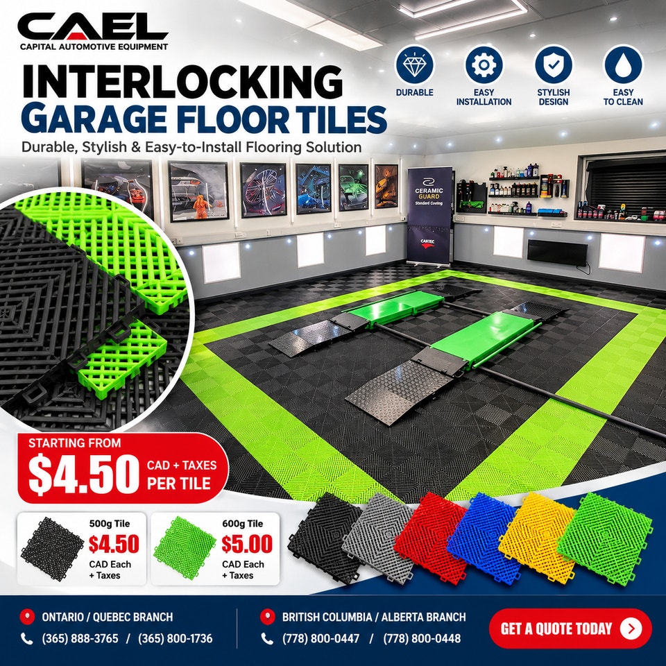 CAEL Interlocking Garage Floor Tiles - Modular Workshop Flooring ...
