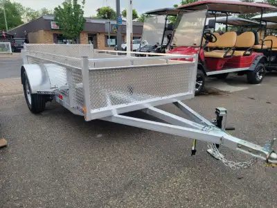 Incoming unit 2026 Enbeck 5x10 single axle aluminum utility trailer. TOOLBOX AT ADDITIONAL CHARGE. W...