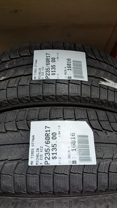 PAIR OF 2X P235/60R17 235/60/17 MICHELIN X ICE XI2 TAG # 16816 ** Please read details below ** MR. T...