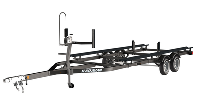 Aluminum Karavan Tandem Axle Midsize Pontoon Trailer Sway Control Welded tubular frame and adjustabl...