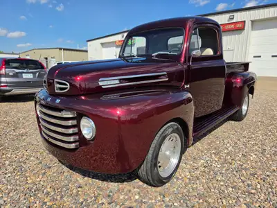 1948 Ford F-1 Resto Mod. Powered by a fox body era 5.0 Ford V8 and 4-speed automatic transmission. T...