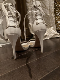 Marciano white 4 1/2 inch heels