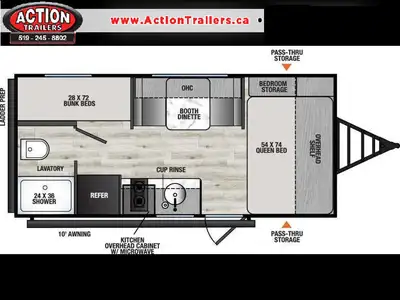 VIKING 17SBH BUNKHOUSE LIGHTWEIGHT TRAILER - SLEEPS 5 Viking Travel Trailers are built for campers w...