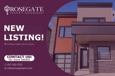 3-Bedroom Detached Home in Barrie | 2,500 Sq. Ft. + Private Garage & 2 Parking Spots Welcome to 5 Al...