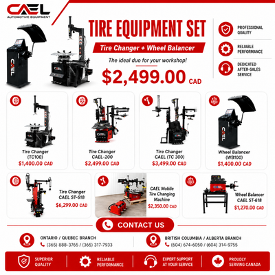 Upgrade your automotive workshop with reliable CAEL tire machines designed for fast, accurate, and e...
