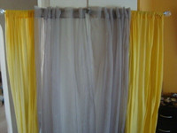 CURTAINS 57''X84' X2'SILVER SHEAR  WITH ROD