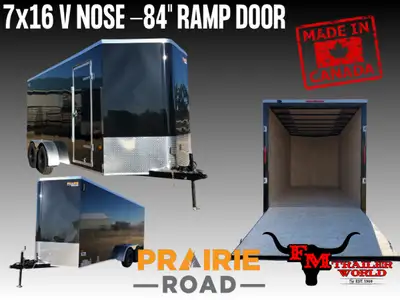 7'x16'-84 Sport Prairie Road Cargo/Enclosed Trailer Ramp Door 2-3500# Axle- Cash price No Dealer Fee...