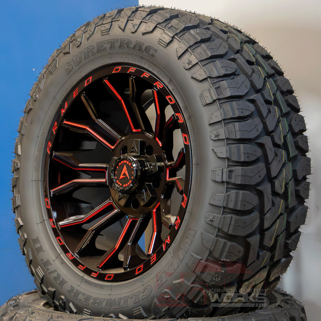 Armed HAVOC 20" Gloss Black & RED MILLED rims - ONLY $1390/SET in Tires & Rims in Regina