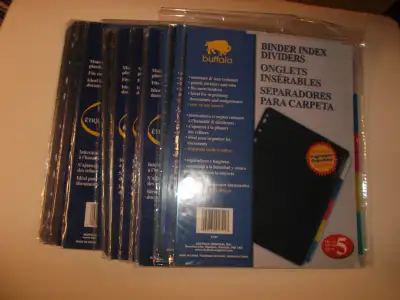 18 SETS OF BINDER INDEX DIVIDERS- 5 IN EACH SET, View more