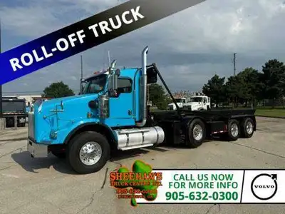 Triaxle Roll-Off Truck with 26FT Roll-Off, Tarp, Rear Stabilizer,Pintle Hook,Air to Rear,,Steerable...