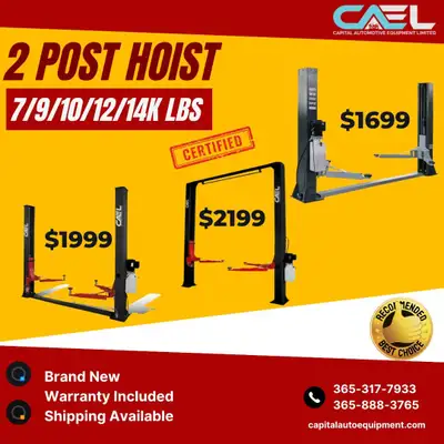 1-year warranty on parts ** CALL! BLOWOUT SALE New 2 Post Hoist Car Lift Baseplate & Clearfloor CAEL...