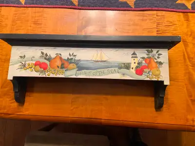 Wooden Wall Shelf - with art finished face, View more