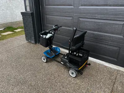 Scootngo electric scooter Range .. 18 kms Speed 6 kms Capacity 300 lbs