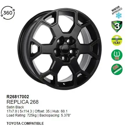 Toyota TRD Rav4 LE off road style wheel 17x7 18x7.5 5x114.3 in Tires & Rims in Markham / York Region - Image 2