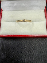 Women's 10K Gold Diamond Solitaire Ring ~Size 8.5 Hamilton Ontario Preview