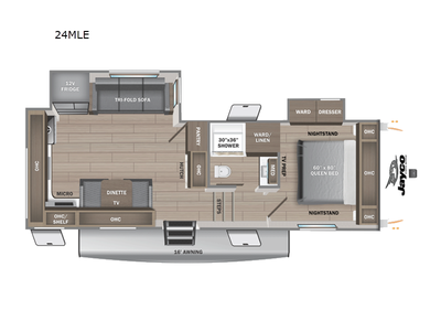 Please Call Us At 613.851.7326 with any questions? Jayco Eagle SLE fifth wheel 24MLE highlights: Tri...