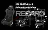 Recaro Profi SPG Racing Seat - Velour Black Part Number: RECARO-