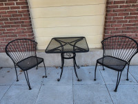 Black Patio Set with Chairs and Table