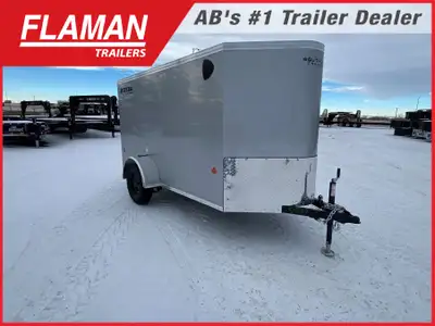2026 ROYAL 5'X10' +2' V-NOSE ENCLOSED CARGO TRAILER Color: Silver (1) 2900lb Lippert Spring Axle Tir...