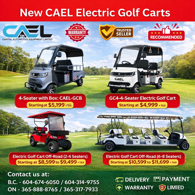 New CAEL Electric Golf Carts Certified &Warranty 8,599 CAEL Electric Golf Carts – Powerful, Stylish...