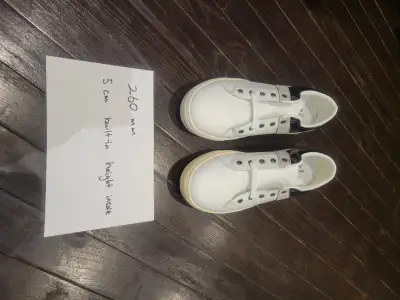 Height Increase Men's Shoes - White. 260 mm and 5 cm built in sole. Brand New. Made in Korea. $50 fo...