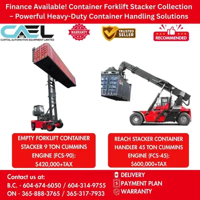 NEW CAEL Container Handlers comes with cummins engine warranty certified $600,000 Heavy-duty contain...