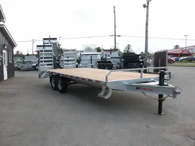 REMORQUE PLATE-FORME DECK OVER 8'.6" X 23' 20' + 3' DROP 2 ESSIEUX 7000LB.SUSPENSION SLIPPER HD RAMP...
